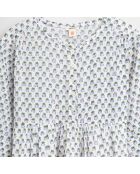 Robe mi-longue en Coton Hoboes imprimée écru/vert