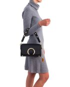 Giada schwarze Lederhandtasche - 24x16x8 cm