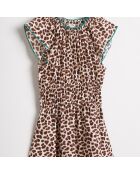 Robe courte Audry imprimé léopard marron