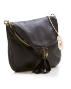 Alice zwarte leren schoudertas - 22x18x2 cm