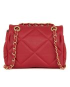 Rode leren schoudertas - 23x17x9 cm