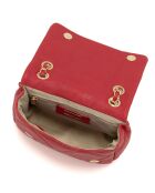 Rode leren schoudertas - 23x17x9 cm