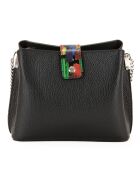 Vida Schultertasche aus schwarzem Leder - 22x17x10 cm