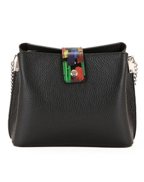 Bandolera Vida de piel negra - 22x17x10 cm