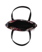 Borsa a mano in pelle di cicile bianca/multicolore - 28x22x8 cm