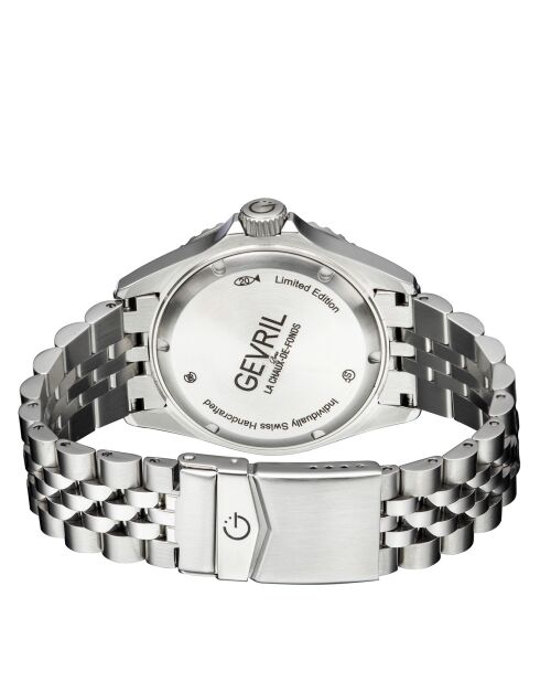 Automatisch Wall Street herenhorloge van zilverstaal