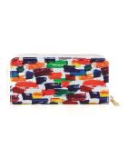 Portafoglio in pelle Ottavia bianco/multicolore - 20x10x3 cm