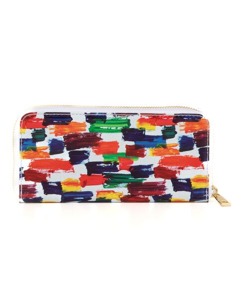 Portafoglio in pelle Ottavia bianco/multicolore - 20x10x3 cm