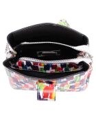Borsa a tracolla Olivia in pelle bianco/multicolore - 23x18x9 cm