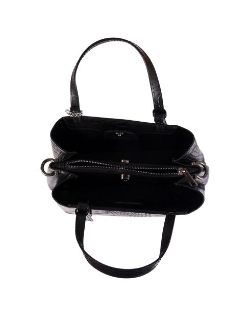 Schwarze Isabella Lederhandtasche - 30x21x12 cm