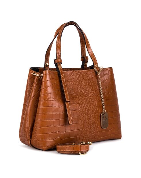 Isabella Handtasche aus Kamelleder - 30x21x12 cm