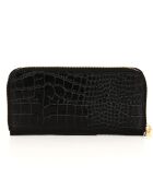 Portafoglio Sigismonda in pelle nera - 20x10x3 cm