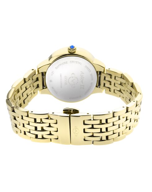 Montre Astor II Femme Quartz en Acier & Diamants 0.024 ct dorée
