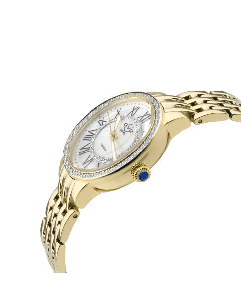 Montre Astor II Femme Quartz en Acier & Diamants 0.024 ct dorée