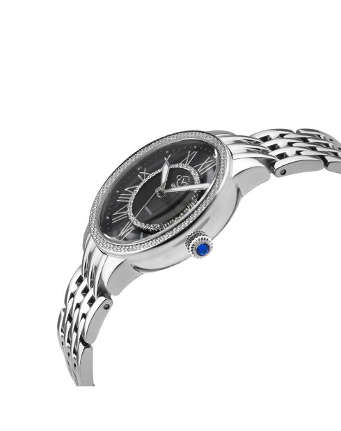 Montre Astor II Femme Quartz en Acier & Diamants 0.024 ct argentée