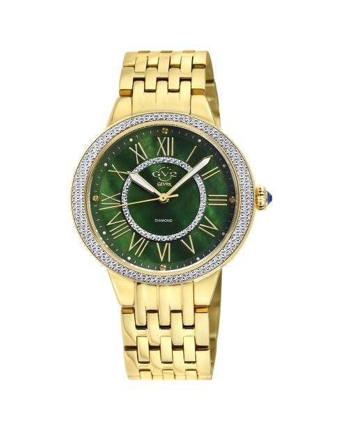 Montre Astor II Femme Quartz en Acier & Diamants 0.024 ct dorée