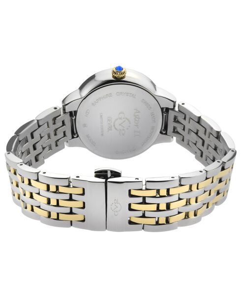 Reloj Astor II de cuarzo para mujer en acero y diamantes de 0,024 quilates en plata y oro