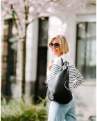 Zwarte leren rugzak Aureliana - 42x55x16 cm