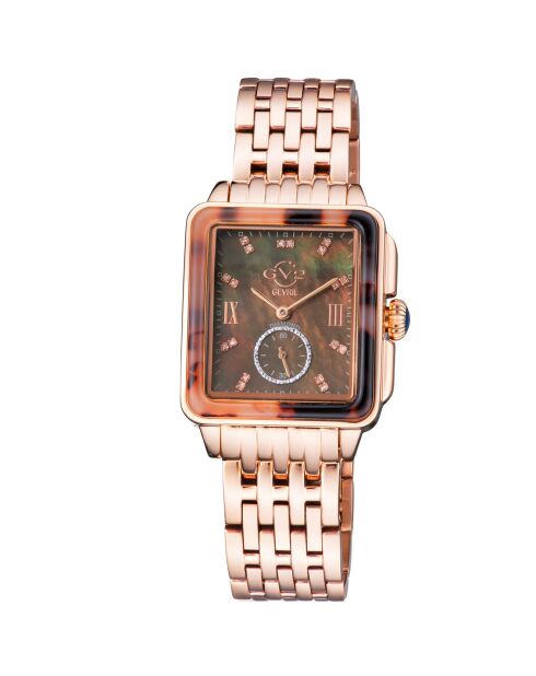 Montre Bari Tortoise Femme Quartz en Acier & Diamants 0.481 ct rose doré