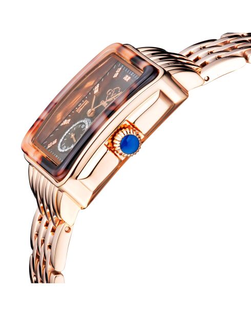 Montre Bari Tortoise Femme Quartz en Acier & Diamants 0.481 ct rose doré
