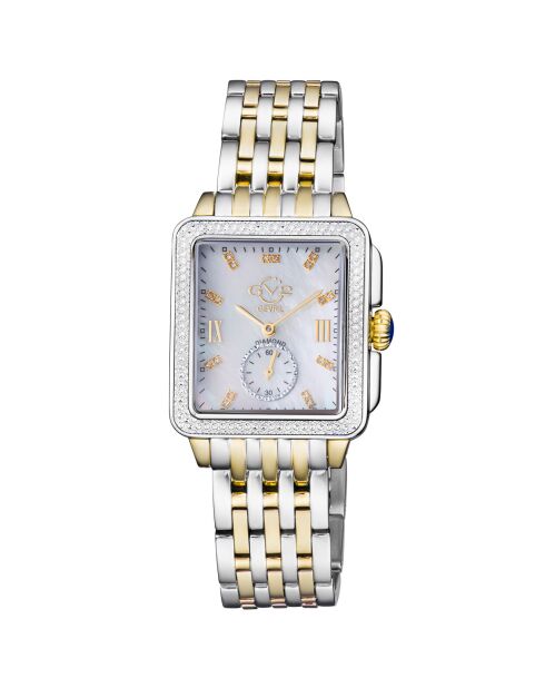 Montre Bari Tortoise Femme Quartz en Acier & Diamants 0.09 ct argenté/doré