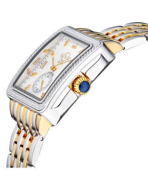 Montre Bari Tortoise Femme Quartz en Acier & Diamants 0.09 ct argenté/doré