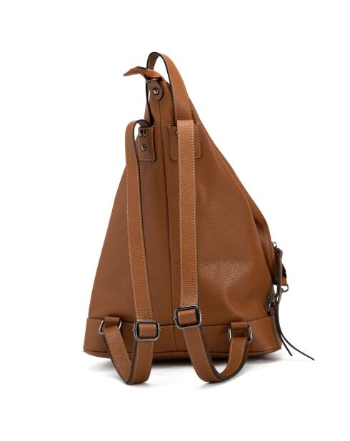 Aureliana Cognac leren rugzak - 42x55x16 cm