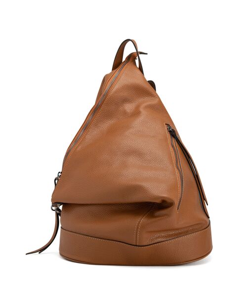 Aureliana Cognac leren rugzak - 42x55x16 cm