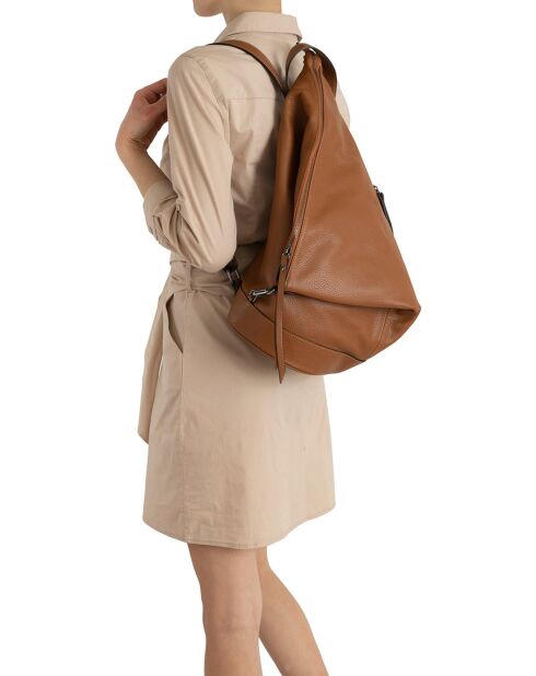 Aureliana Cognac leren rugzak - 42x55x16 cm