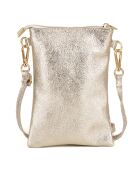 Erica gouden leren schoudertas - 14x21x1 cm