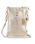 Erica gouden leren schoudertas - 14x21x1 cm