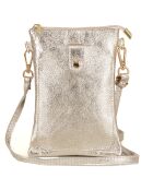Erica gouden leren schoudertas - 14x21x1 cm