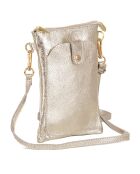 Erica gouden leren schoudertas - 14x21x1 cm