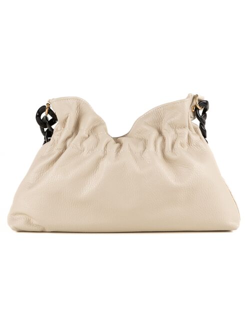 Beige leren handtas van Fabrizia - 33x21x4 cm
