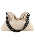 Beige leren handtas van Fabrizia - 33x21x4 cm