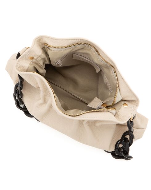 Beige leren handtas van Fabrizia - 33x21x4 cm