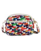 Borsa a tracolla Anna Signature 19 in pelle bianca/multicolore - 23x17x7 cm