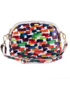 Borsa a tracolla Anna Signature 19 in pelle bianca/multicolore - 23x17x7 cm
