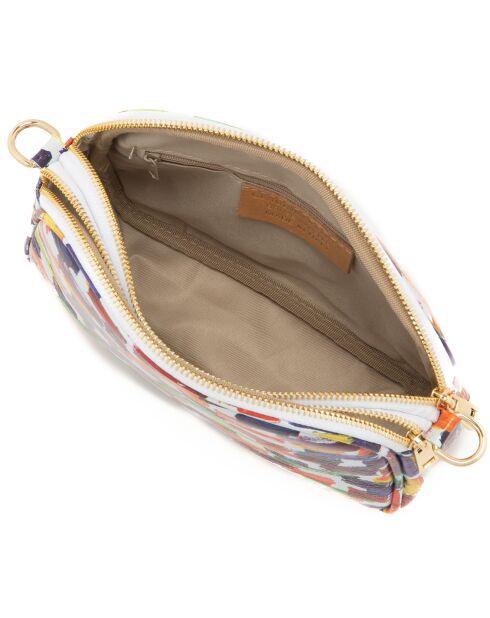 Borsa a tracolla Anna Signature 19 in pelle bianca/multicolore - 23x17x7 cm