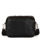 Erminia zwarte leren schoudertas - 22x17x9 cm