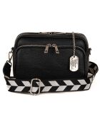 Erminia zwarte leren schoudertas - 22x17x9 cm