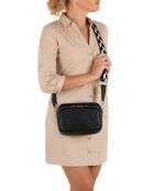 Erminia zwarte leren schoudertas - 22x17x9 cm