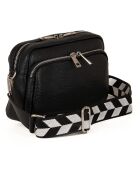 Erminia zwarte leren schoudertas - 22x17x9 cm