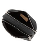 Erminia zwarte leren schoudertas - 22x17x9 cm