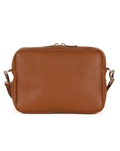 Erminia Cognac leren schoudertas - 22x17x9 cm
