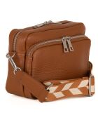 Erminia Cognac leren schoudertas - 22x17x9 cm