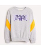 Sweat en Coton Firsty imprimé gris clair