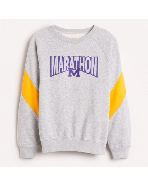 Sweat en Coton Firsty imprimé gris clair