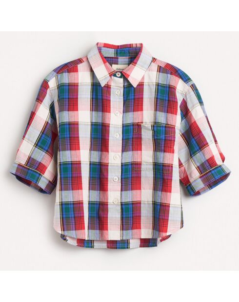 Chemise en Coton & Lin Ave à carreaux multicolore