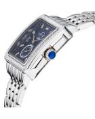 Bari Tortoise Quarzuhr für Damen aus Stahl und Diamanten, 0,09 Karat Silber